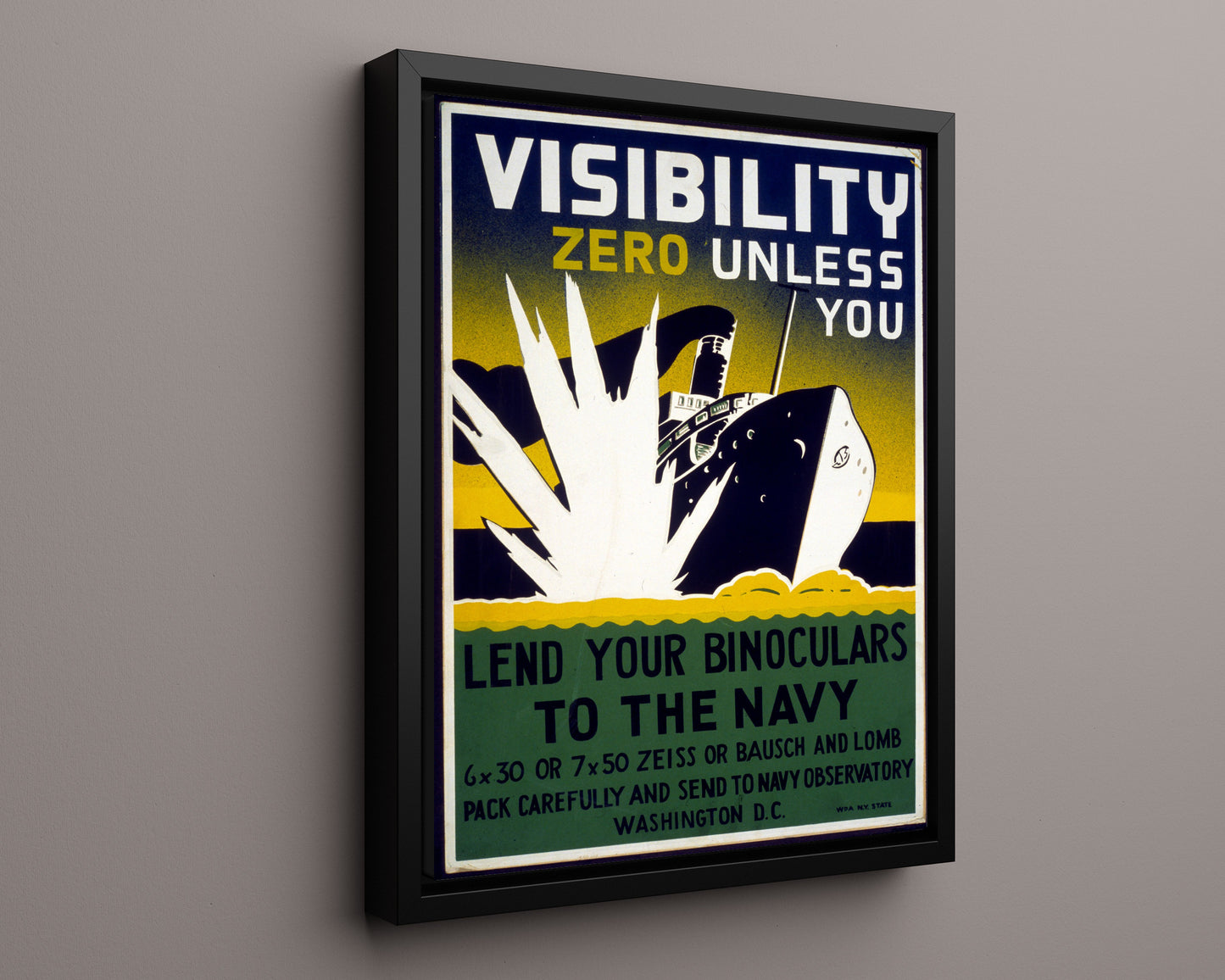 Vintage War Poster - Visibility Zero - Lend Your Eyes