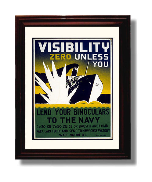 Vintage War Poster - Visibility Zero - Lend Your Eyes