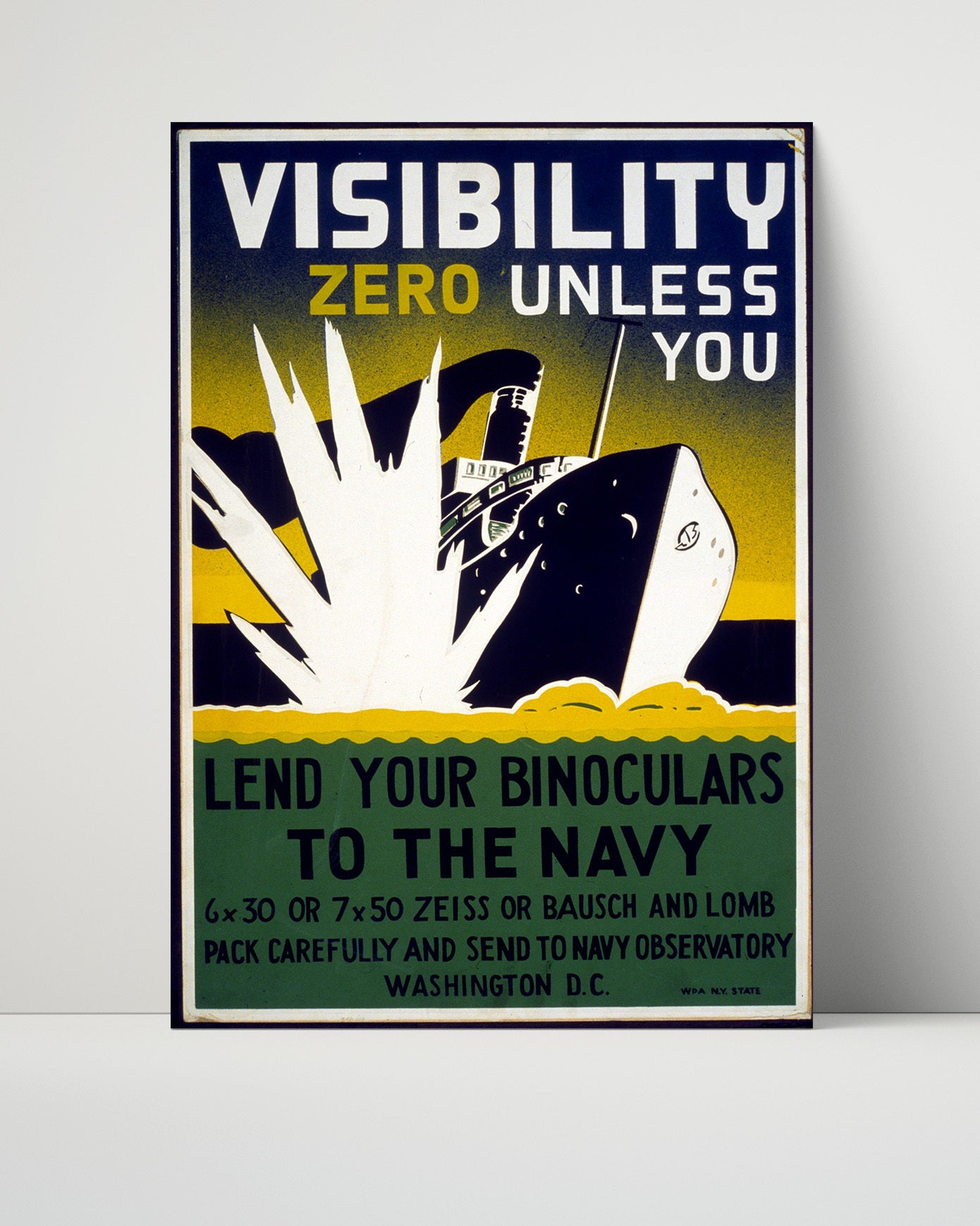 Vintage War Poster - Visibility Zero - Lend Your Eyes