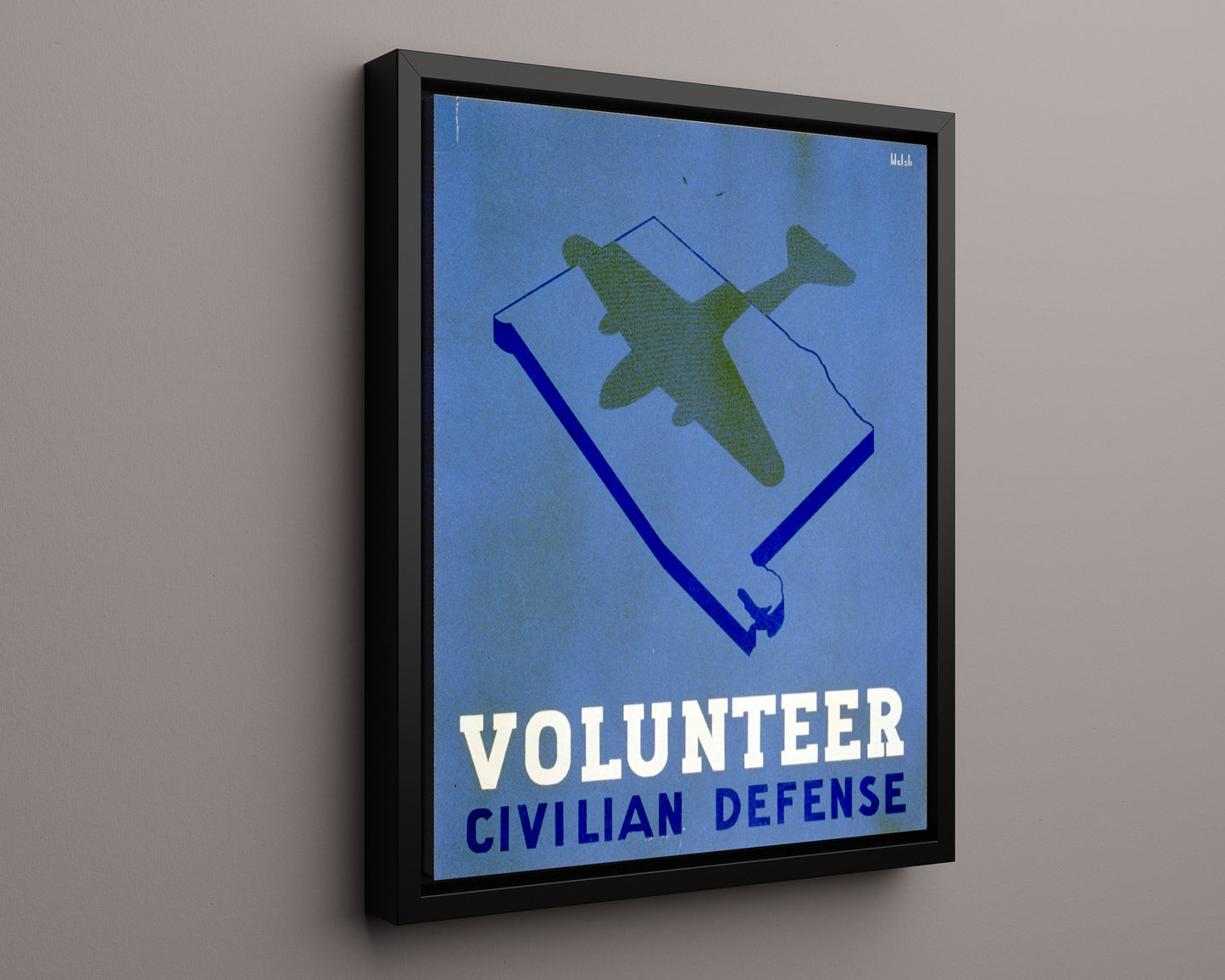 Vintage War Poster - Volunteer Defense - Shadow Watch