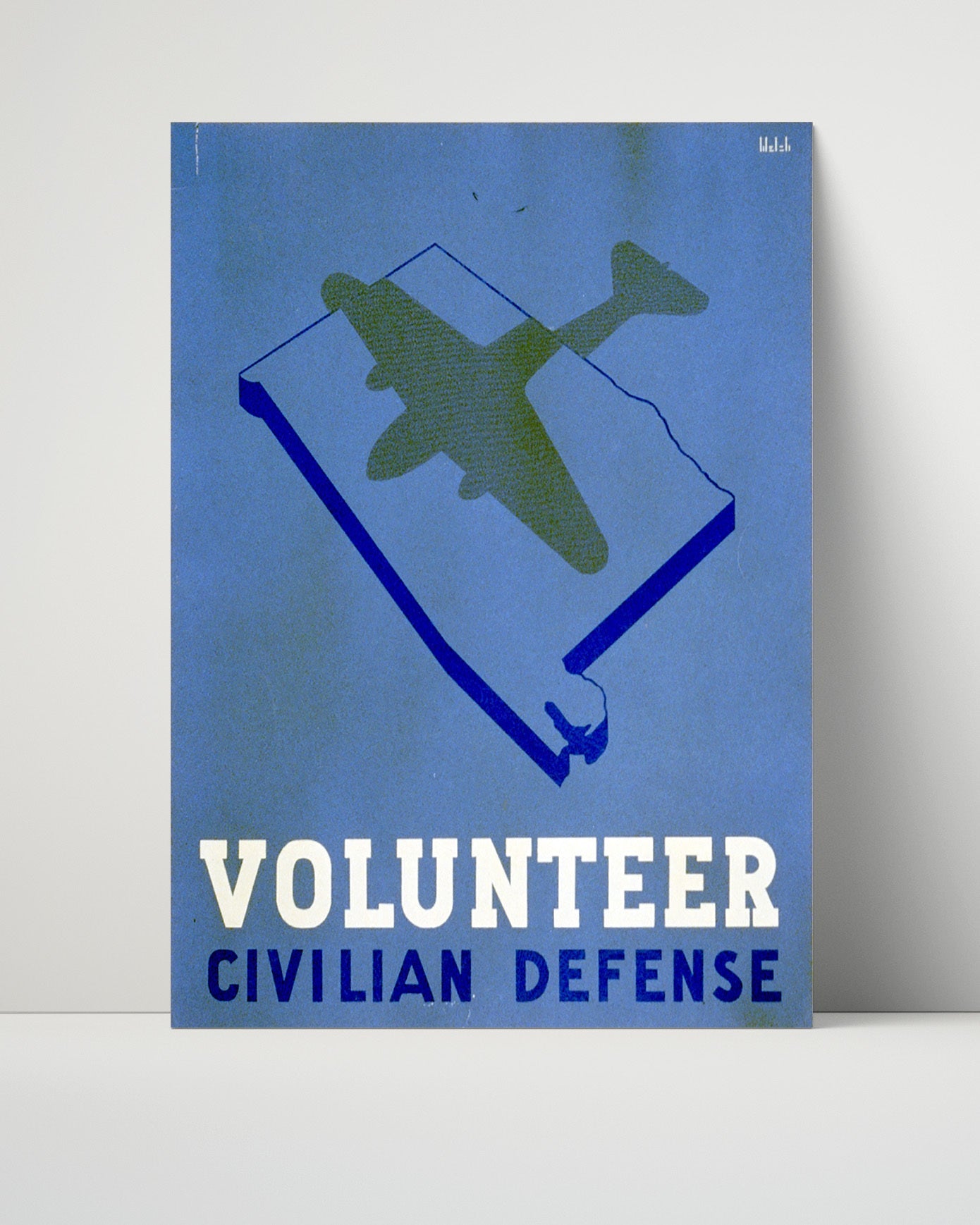Vintage War Poster Unframed- Volunteer Defense - Shadow Watch
