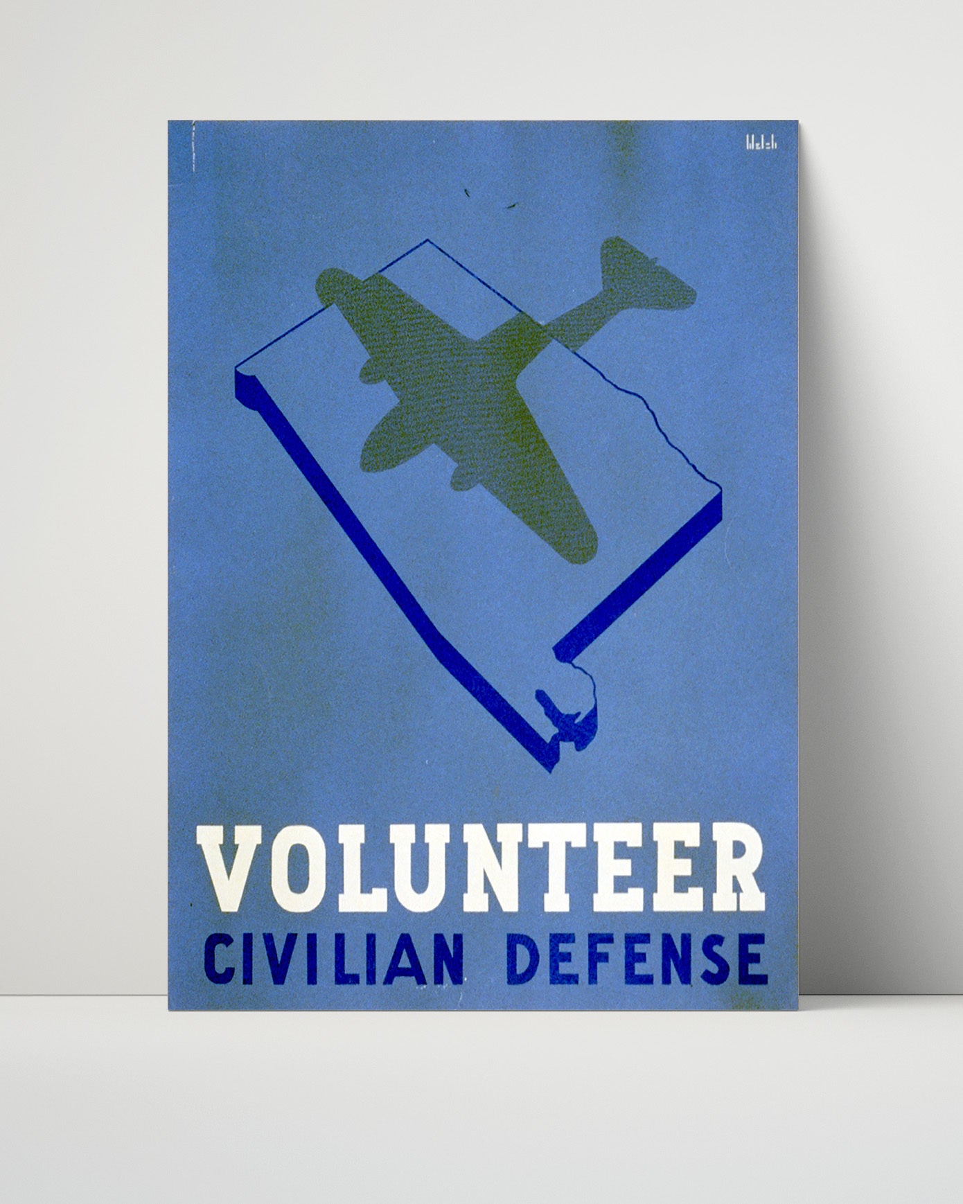 Vintage War Poster - Volunteer Defense - Shadow Watch