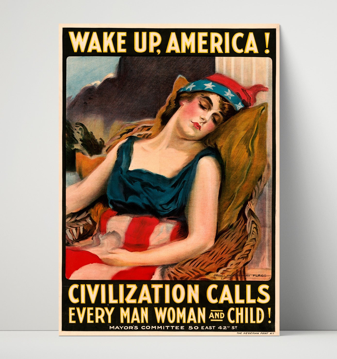 Wake Up America - Civilization Calls war poster wall art 16x20 Unframed Print