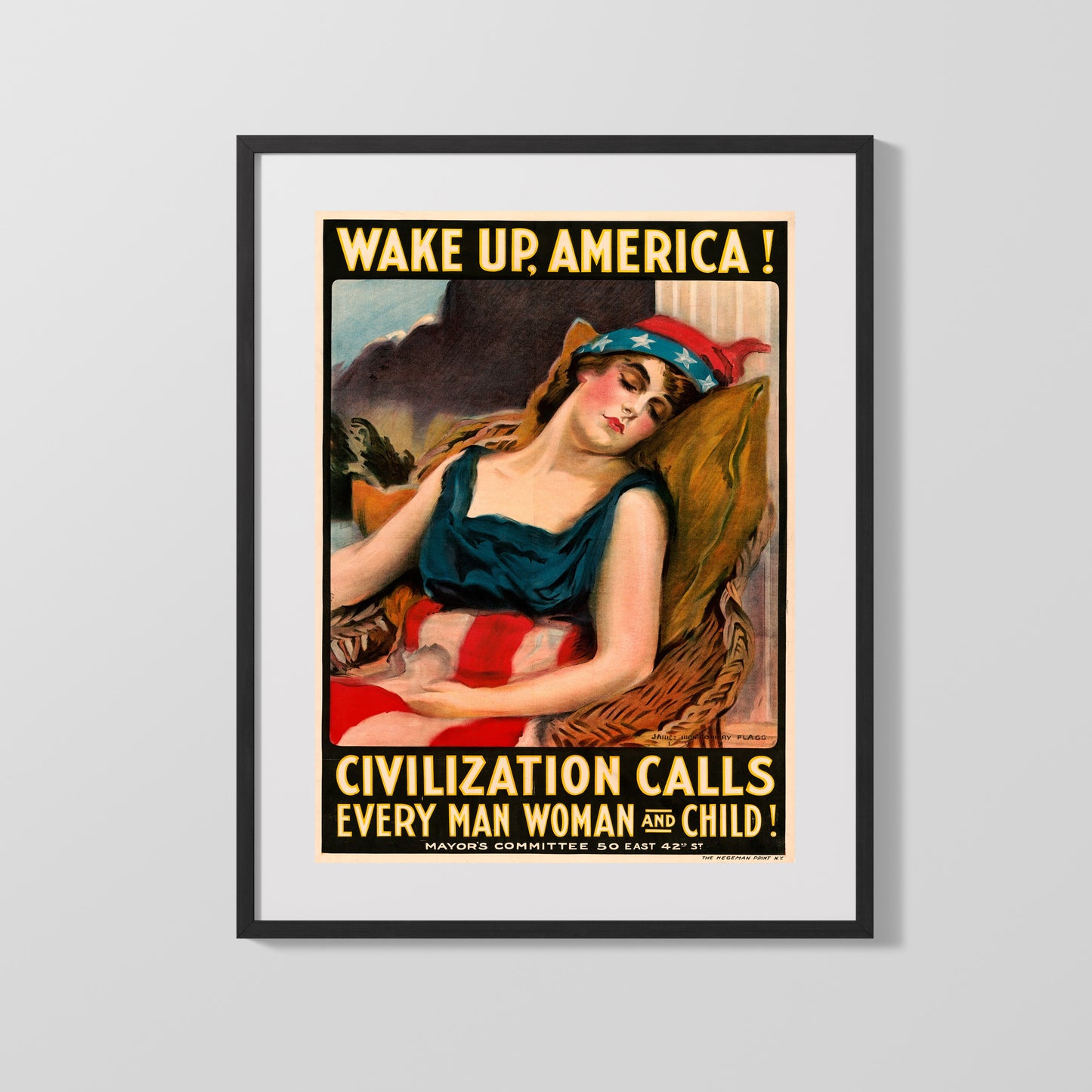 Vintage War Poster - Wake Up America - Civilization Calls