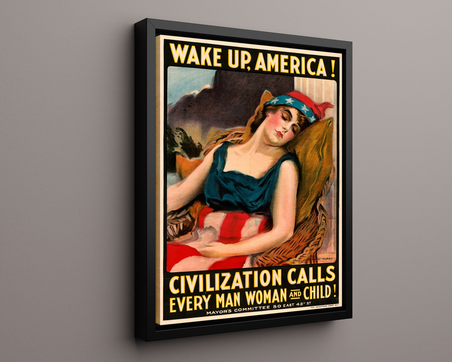 Vintage War Poster - Wake Up America - Civilization Calls