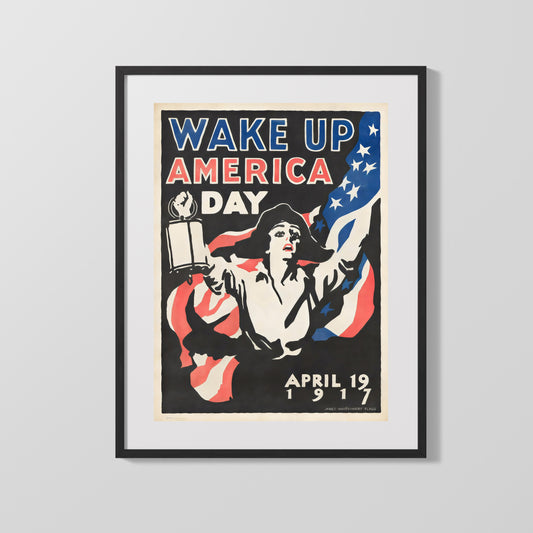 Vintage War Poster - Wake Up America Day - Lantern Call
