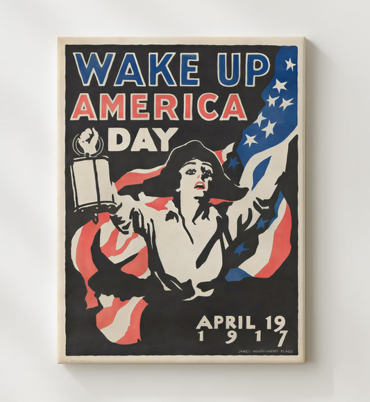 Wake Up America Day - Lantern Call vintage war poster canvas wall art 20x24 Canvas