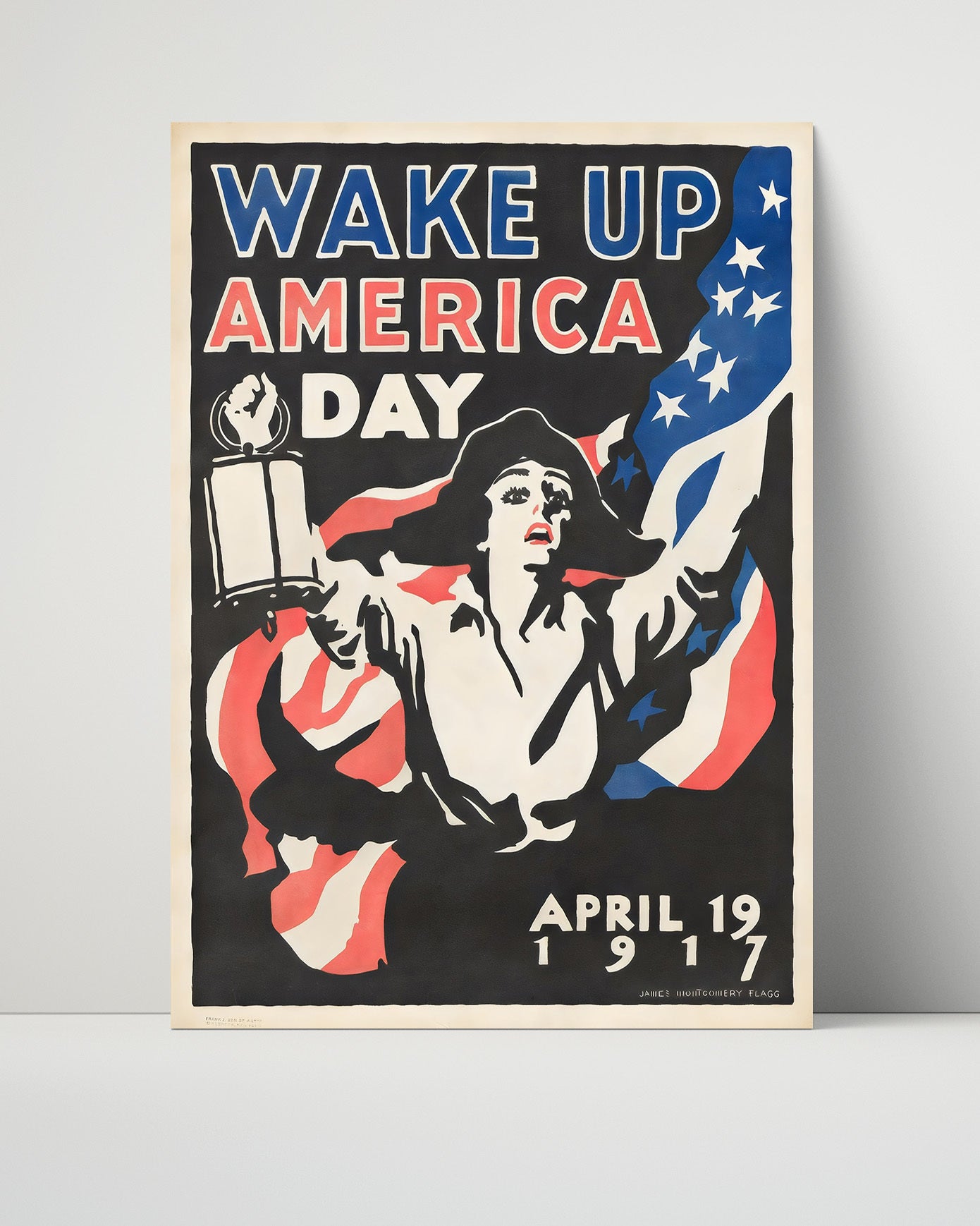 Vintage War Poster - Wake Up America Day - Lantern Call