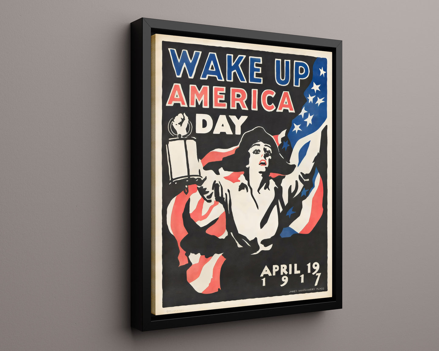 Vintage War Poster - Wake Up America Day - Lantern Call
