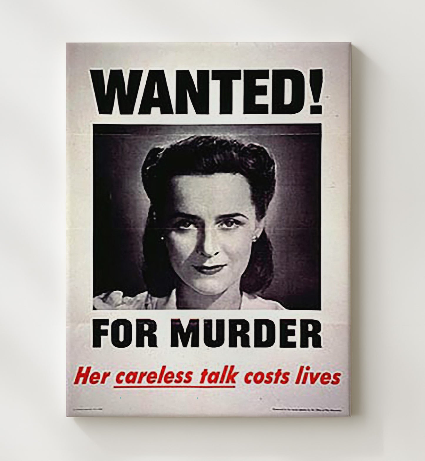 Wanted for Murder - Loose Lips Doom war poster wall art 20x24 Canvas