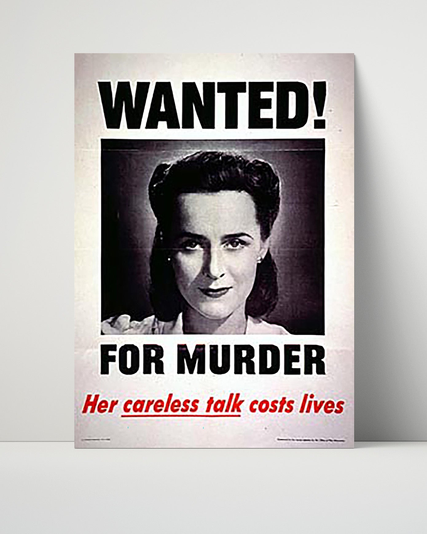 Vintage War Poster - Wanted for Murder - Loose Lips Doom