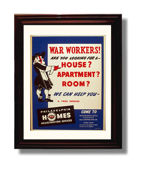 War Workers Housing - Room for You war poster wall art 8x10 Beveled Frame
