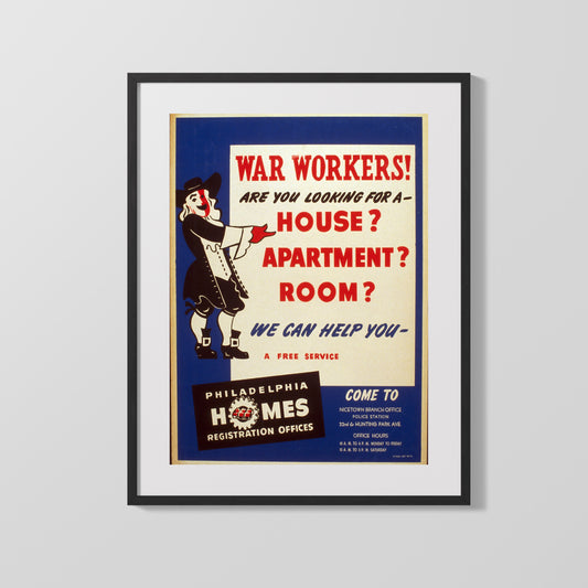 Vintage War Poster - War Workers Housing - RoomForYou