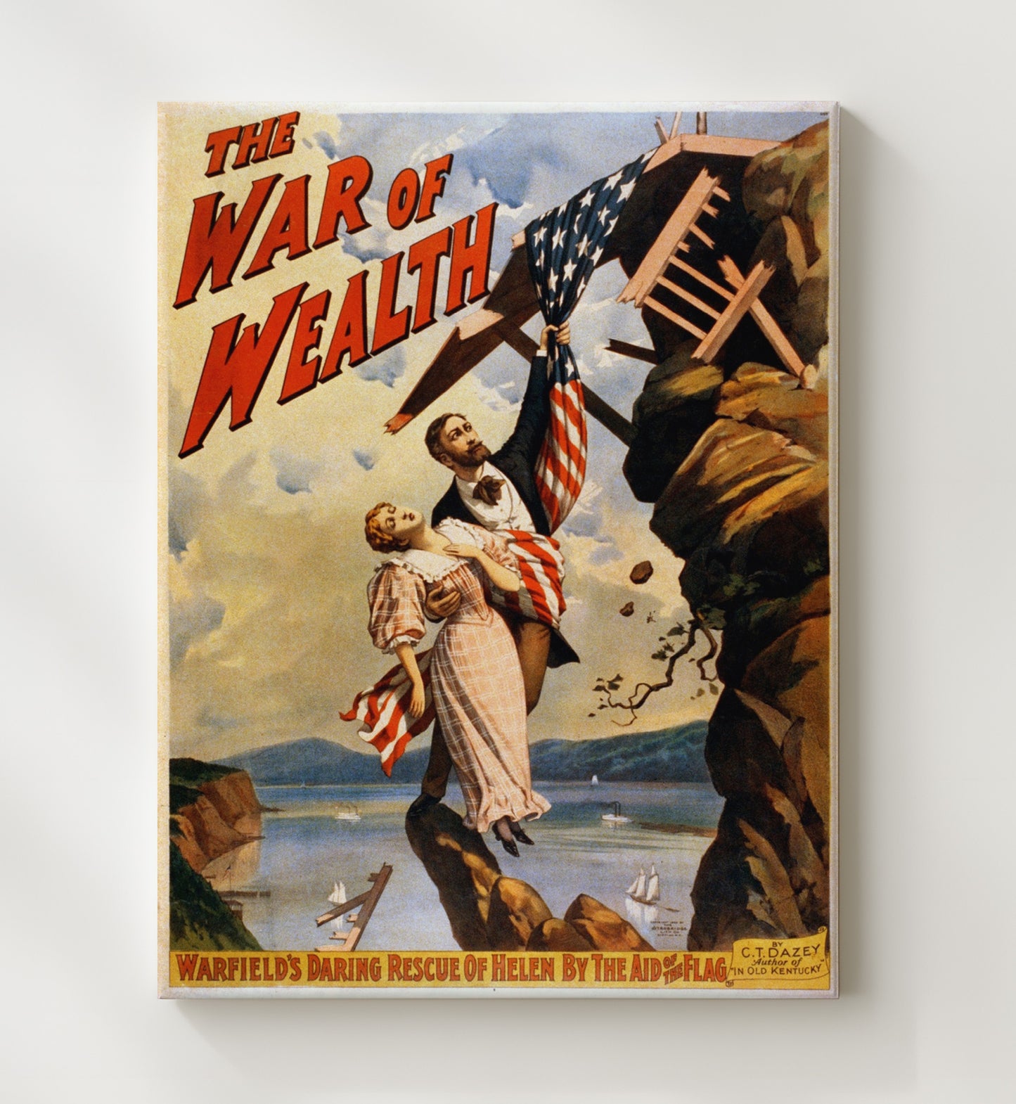 War of Wealth - Flag Rescue war poster wall art 20x24 Canvas