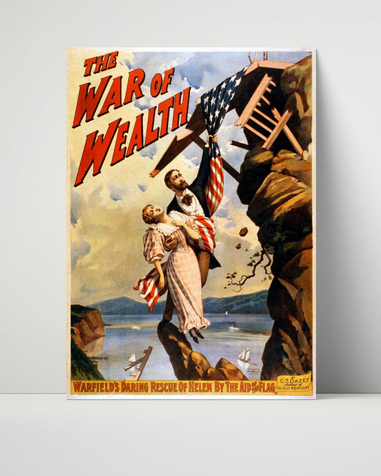 Vintage War Poster Unframed- Warning Axis - World in Danger