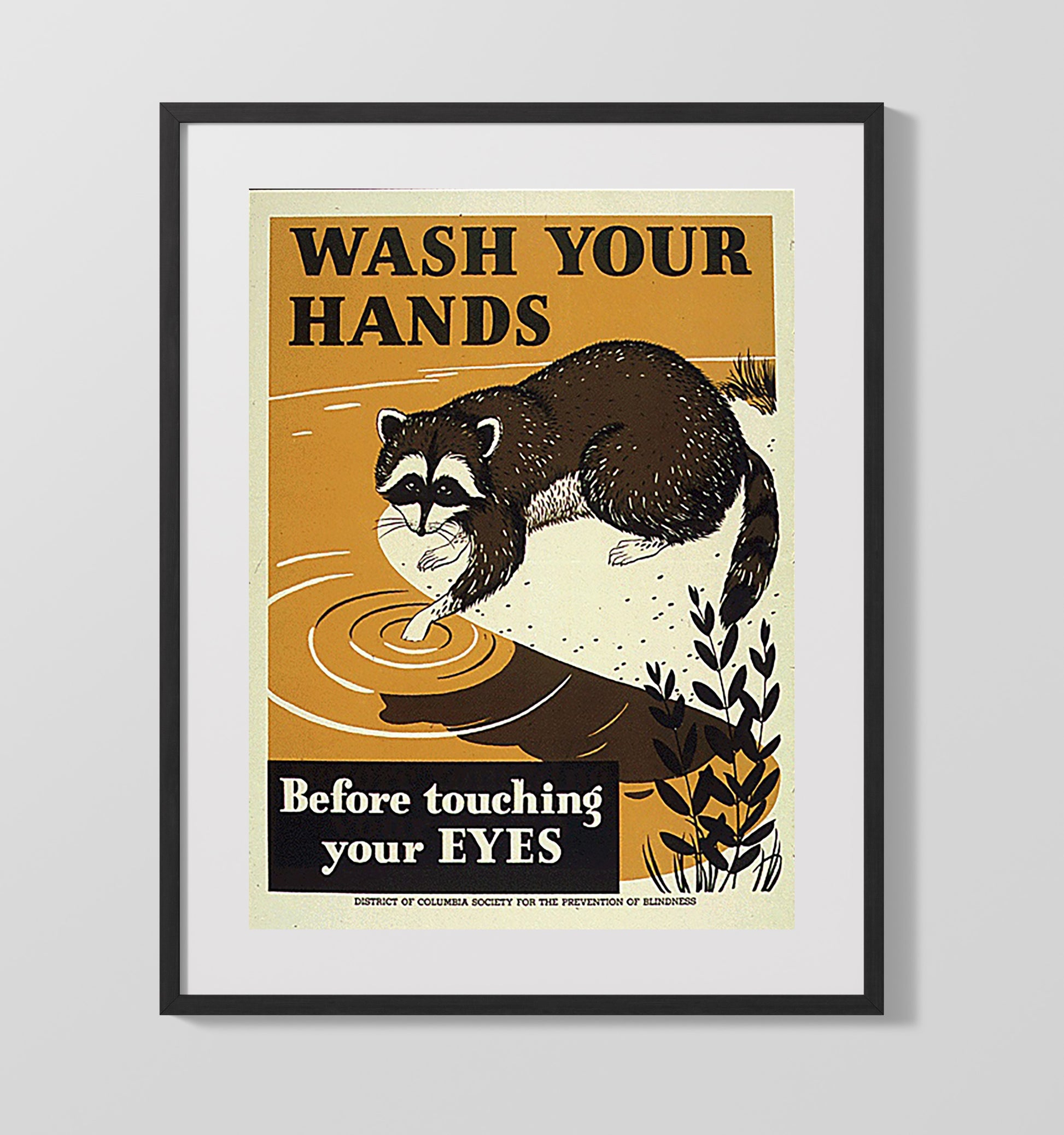 Wash Your Hands Health Poster war poster wall art 16x20 Gallery Frame