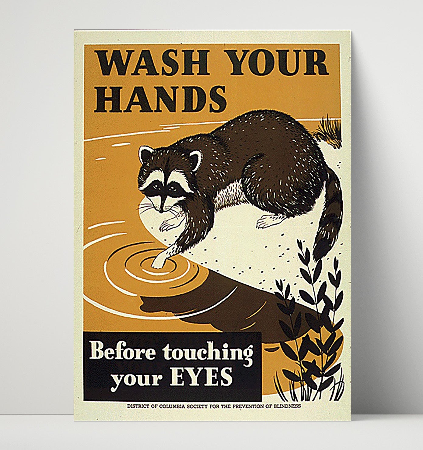 Vintage War Poster - Wash Your Hands Health Poster Vintage War Wall Art - 16x20 Unframed Print