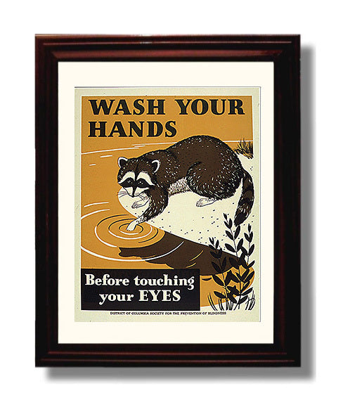 Vintage War Poster - Wash Your Hands Health Poster