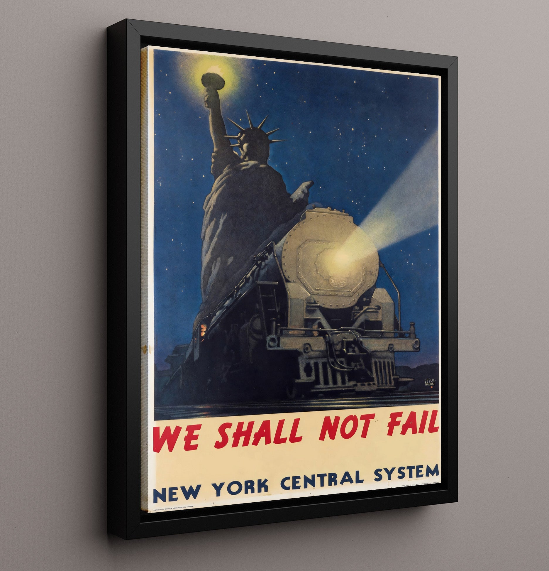 We Shall Not Fail - Liberty Express war poster wall art 16x20 Framed Canvas