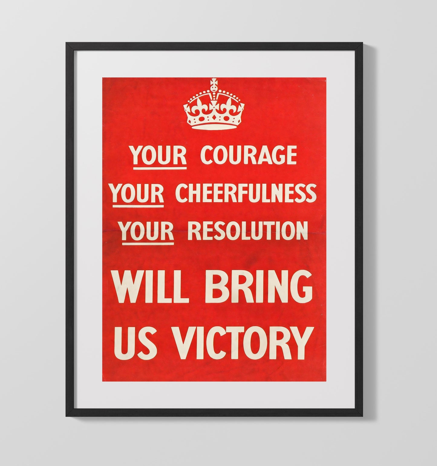 Will Bring Us Victory - Keep Calms Cousin war poster wall art 16x20 Gallery Frame