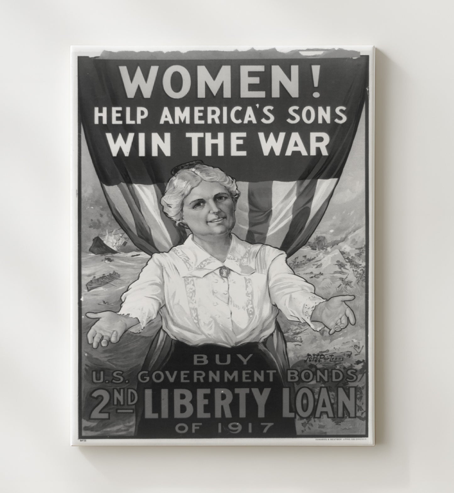 Women Win the War - Bonds and Sons vintage war canvas 20x24