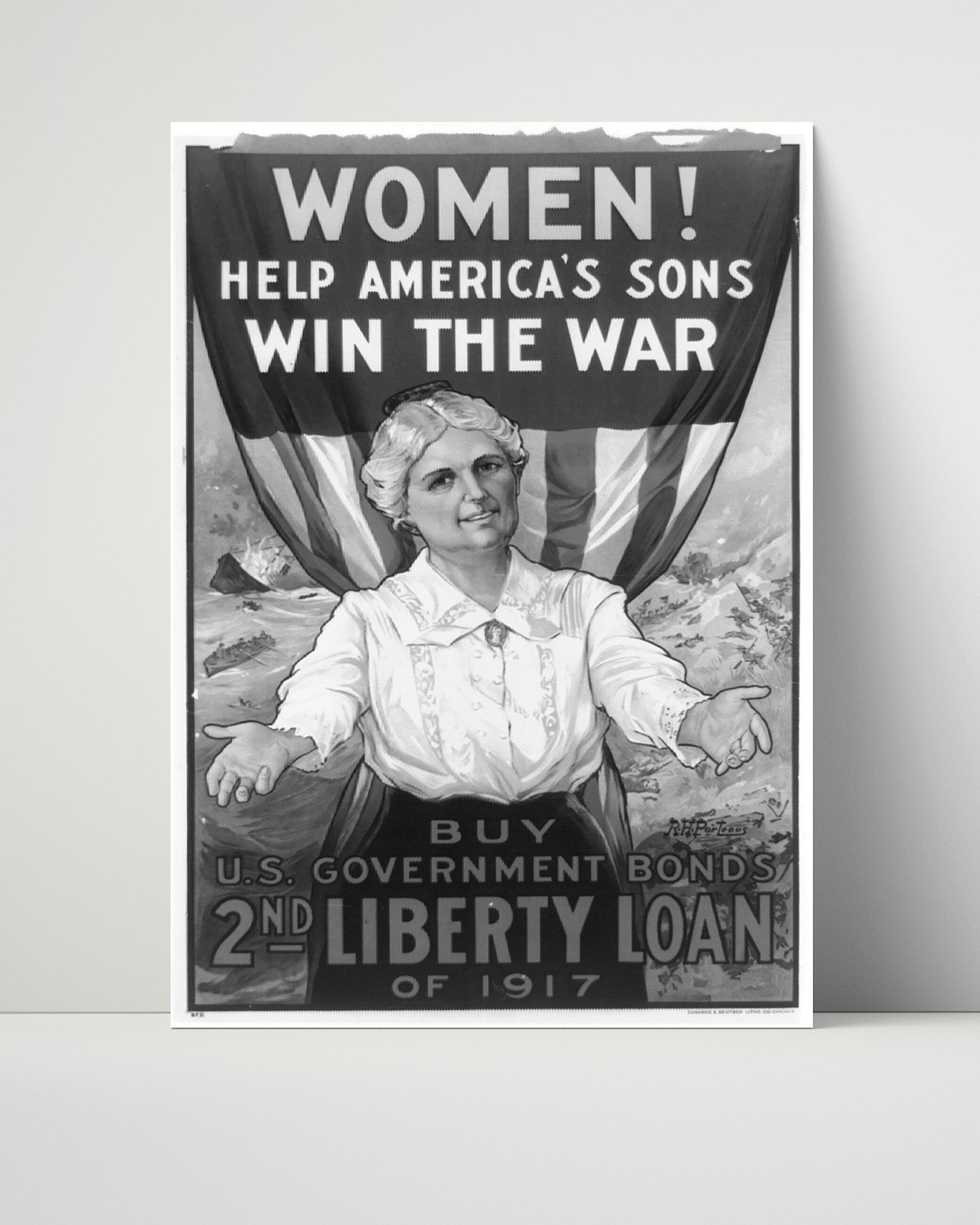 Vintage War Poster - Women Win the War - Bonds and Sons