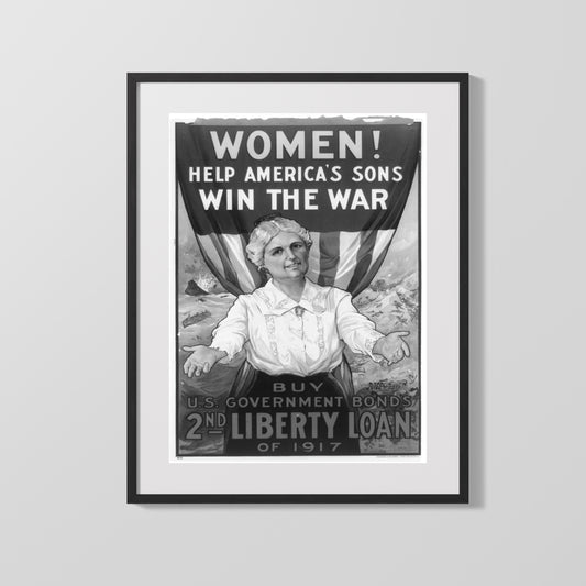 Vintage War Poster - Women Win the War - Bonds and Sons