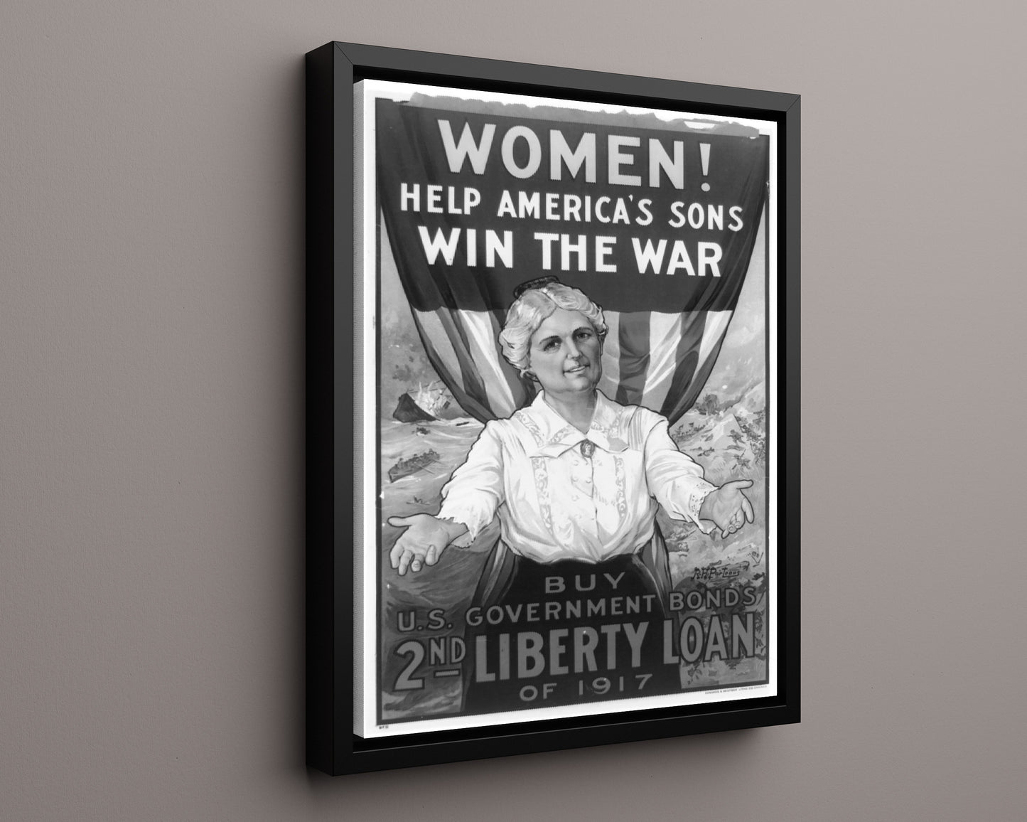 Vintage War Poster - Women Win the War - Bonds and Sons