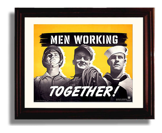 Working - United Front war poster wall art 8x10 Beveled Frame