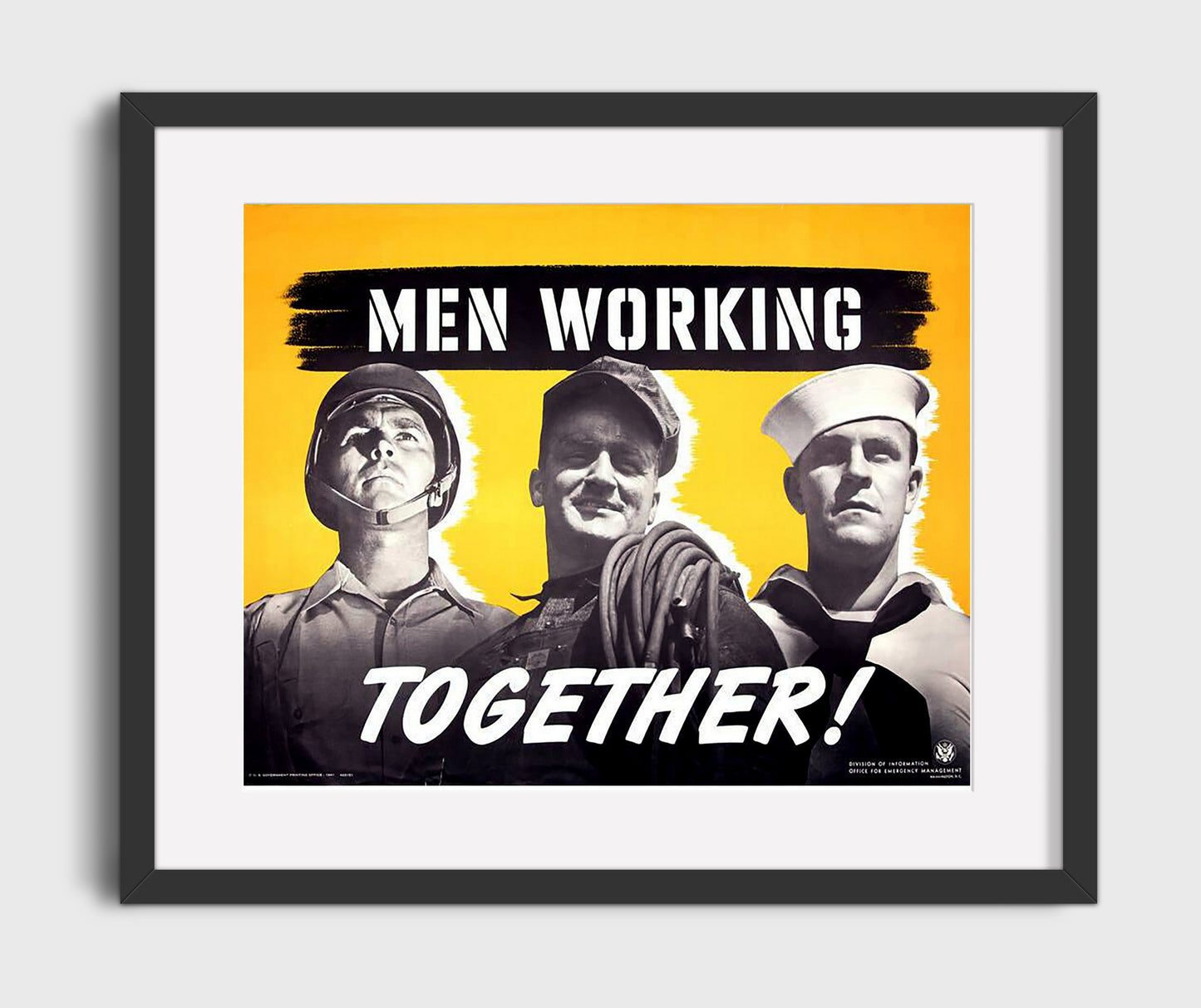 Working - United Front war poster wall art 16x20 Gallery Frame