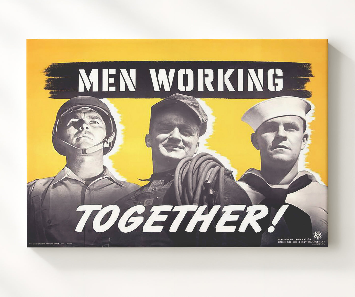 Working - United Front war poster wall art 20x24 Canvas