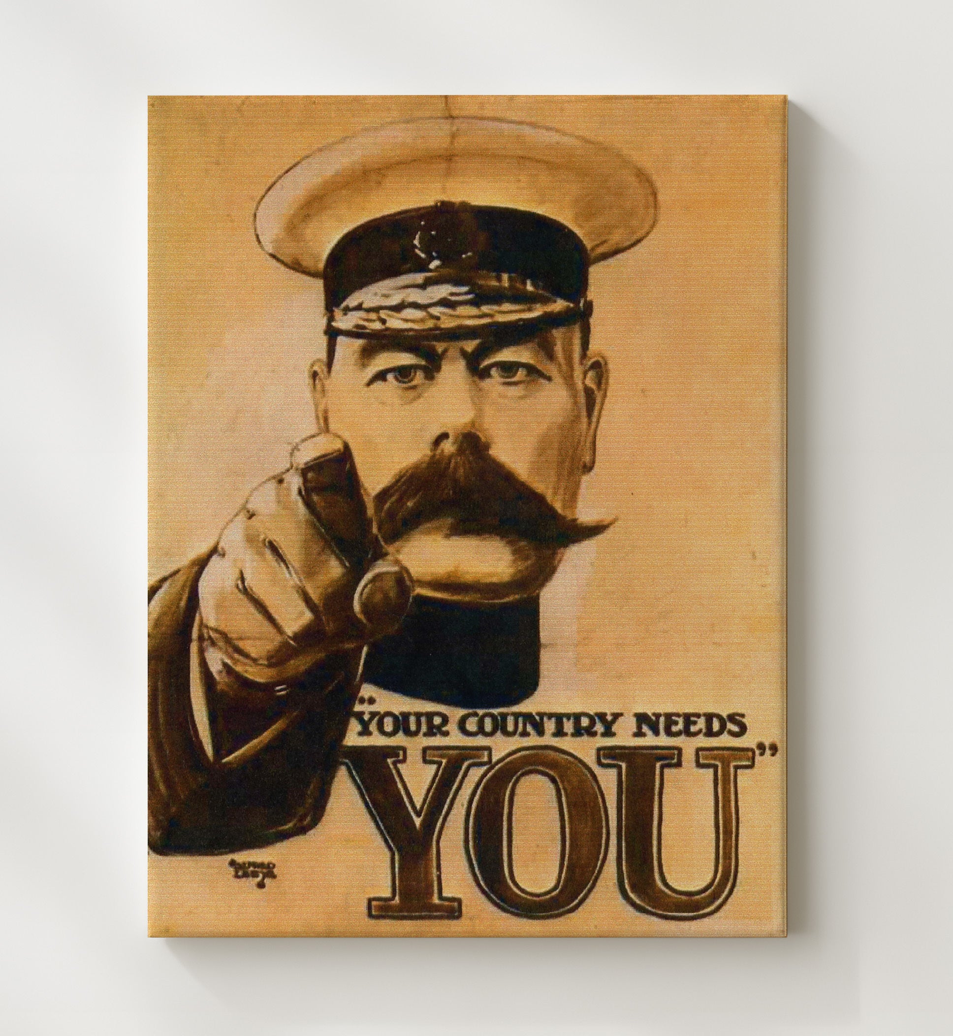 Your Country Needs You World War I war poster wall art 20x24 Canvas