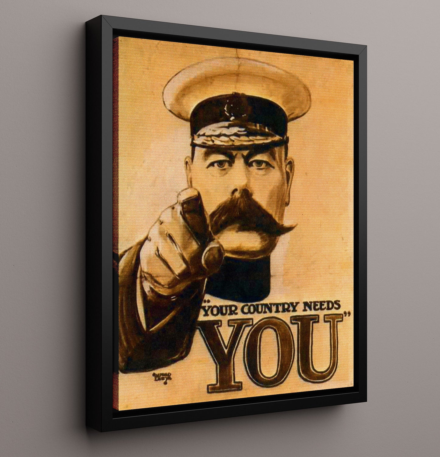 Vintage War Poster - Your Country Needs You World War I Vintage War Wall Art - 16x20 Framed Canvas
