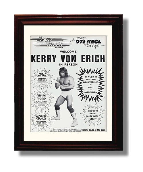 Vintage Wrestling Poster - Kerry Von Erich - Teen Club Special