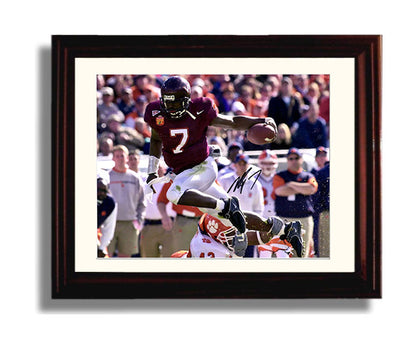 Virginia Tech Autograph Print - Michael Vick - Hokie High Flyer