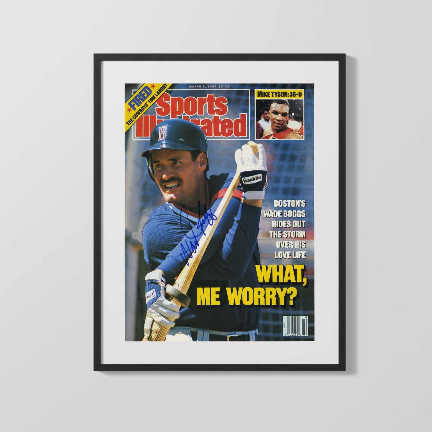 Wade Boggs Autograph SI Print - What Me Worry - Hitting Machine