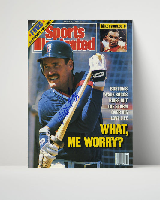 Wade Boggs Autograph SI Poster - What Me Worry - Hitting Machine