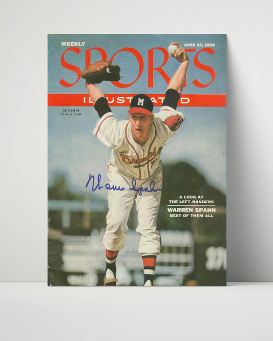 Warren Spahn Autograph SI Poster - Braves Lefty - Best of Them All