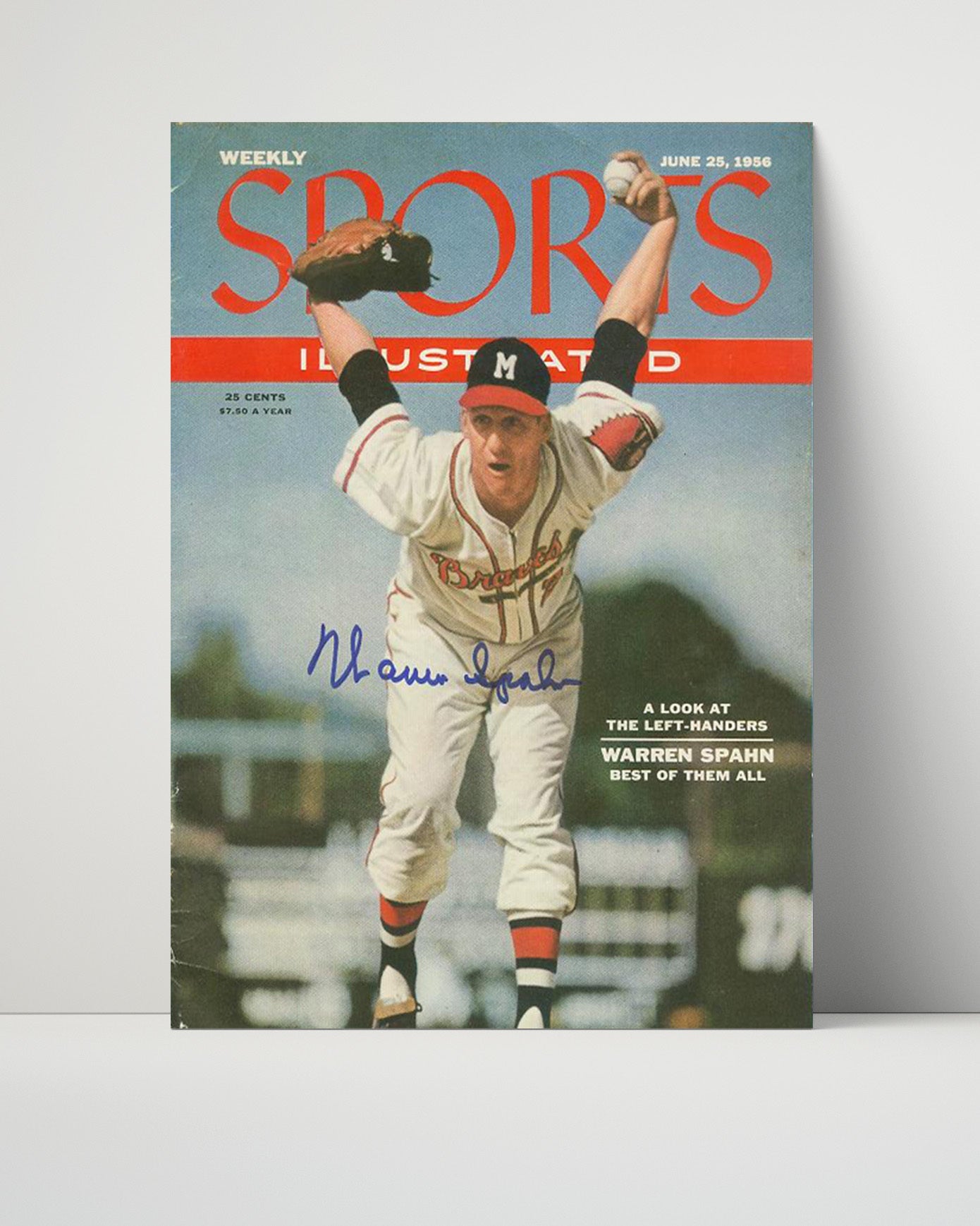 Warren Spahn Autograph SI Poster - Braves Lefty - Best of Them All