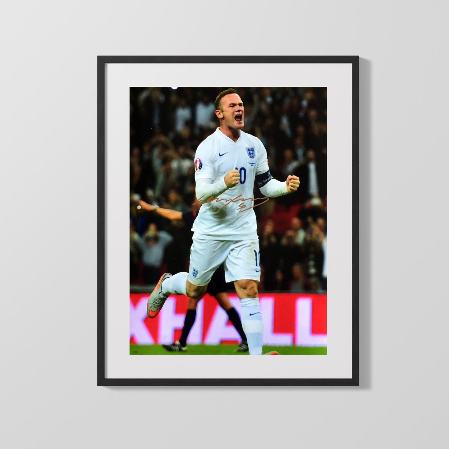 Wayne Rooney Autograph Print - England - Goal
