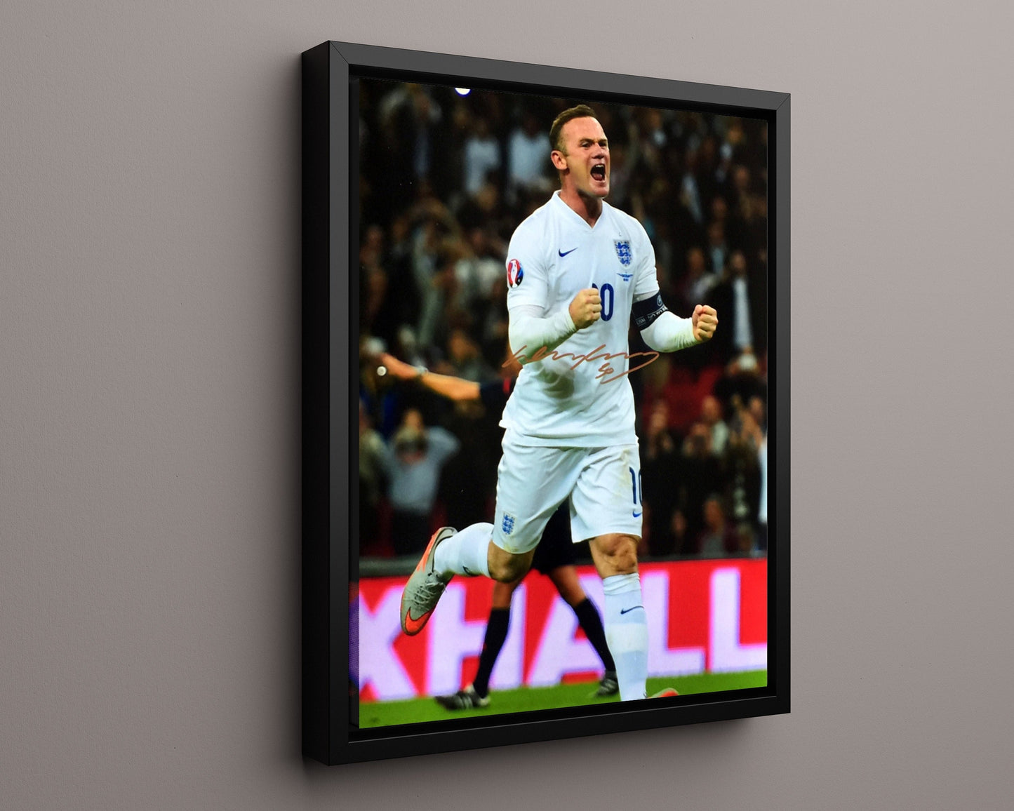 Wayne Rooney Autograph Print - England - Goal