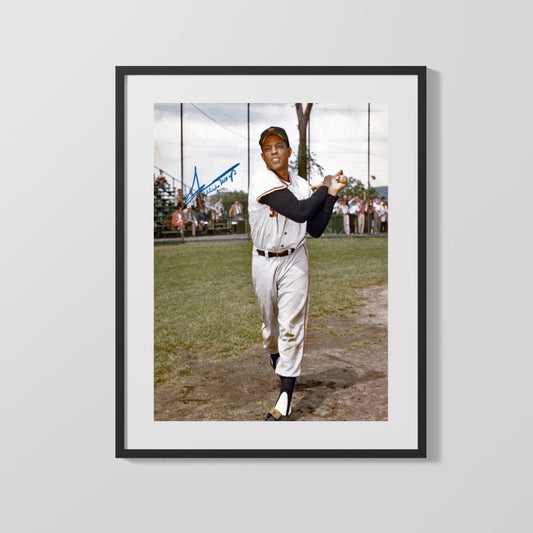 Willie Mays Autograph Print - Swing Pose - Say Hey Kid Style