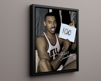 Wilt Chamberlain Autograph Print - 100 Point Game - Immortal Night