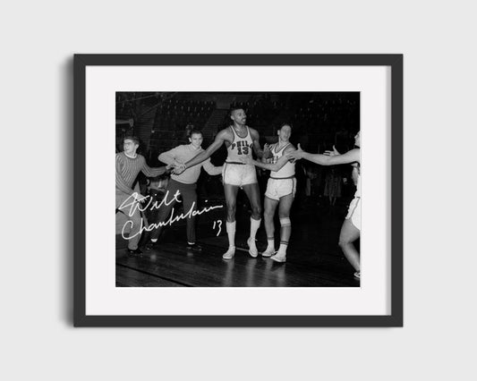 Wilt Chamberlain Autograph Print - 100 Point Game - Unstoppable Record