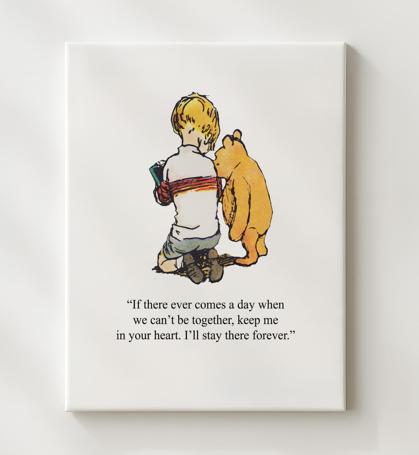 Winnie The Pooh Christopher Robin and Pooh Always Together Quote Print 20x24 Canvas Winnie-the-Pooh wall art print – Winnie the Pooh decor