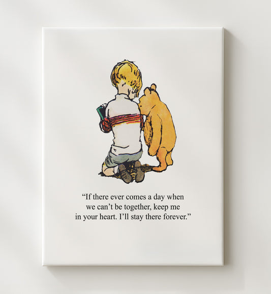 Christopher Robin and Winnie the Pooh - Always Together Quote wall art print 16x20 Gallery Frame