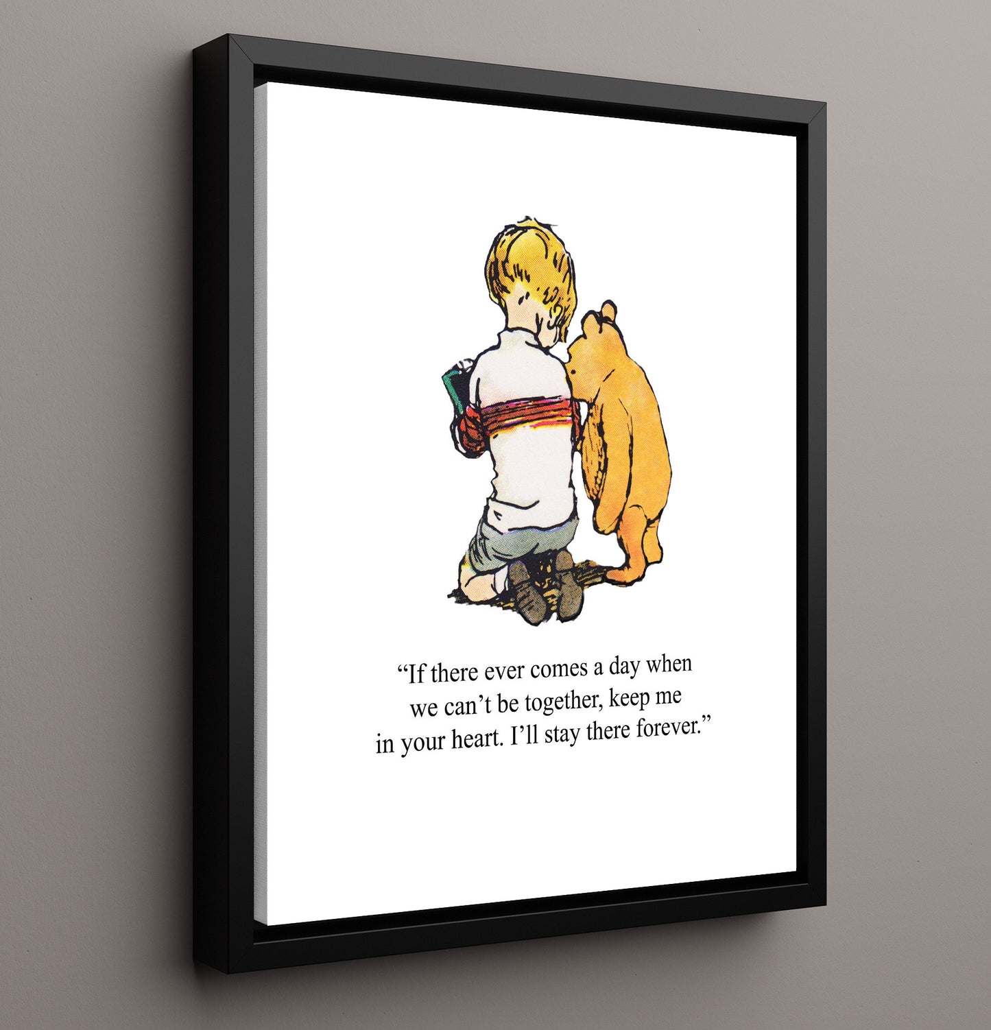 Winnie The Pooh Christopher Robin and Pooh Always Together Quote Print 16x20 Framed Canvas Winnie-the-Pooh wall art print – Winnie the Pooh decor
