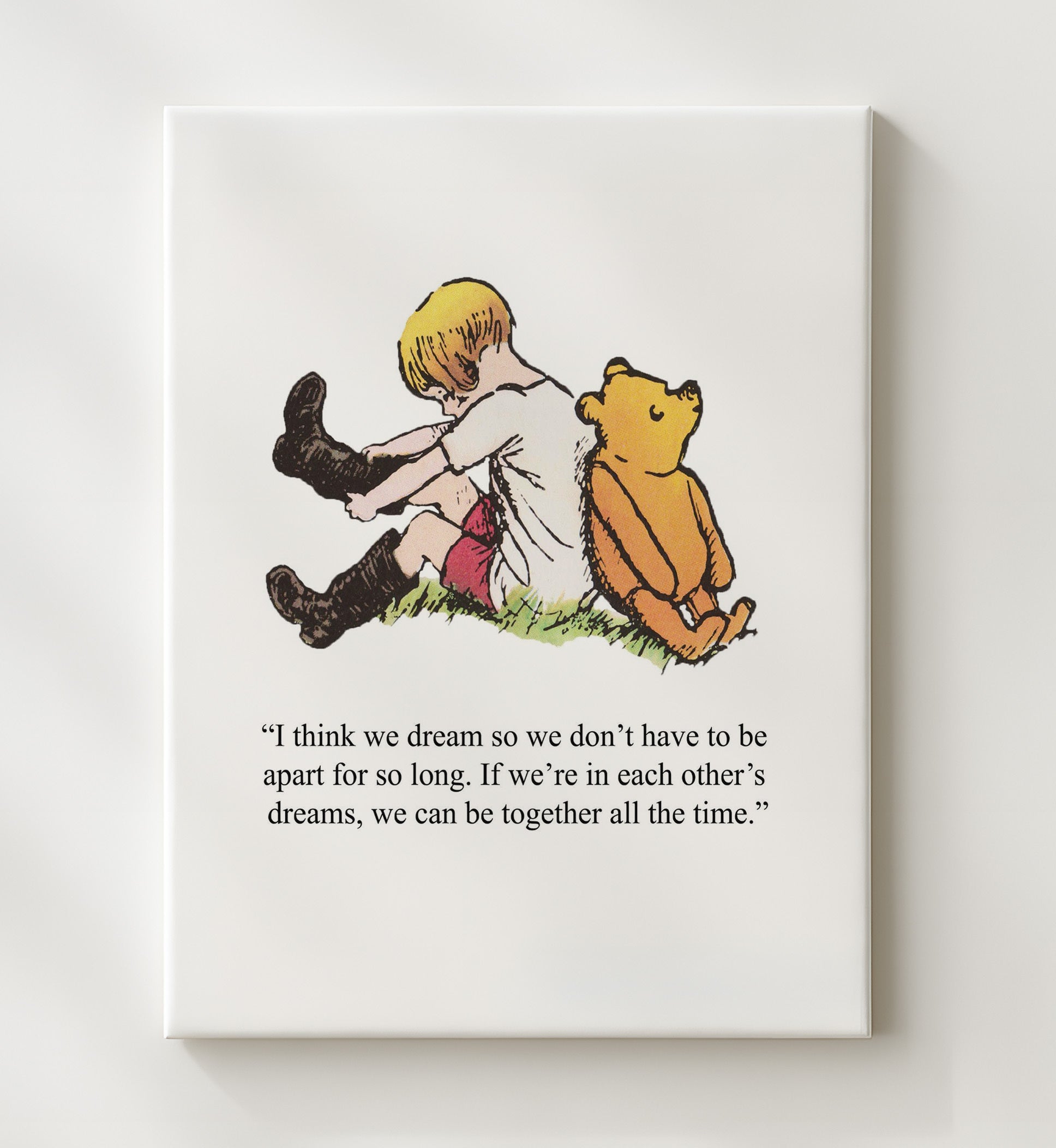 Winnie The Pooh Christopher Robin and Pooh Dreaming Together Print 20x24 Canvas Winnie-the-Pooh wall art print – Winnie the Pooh decor
