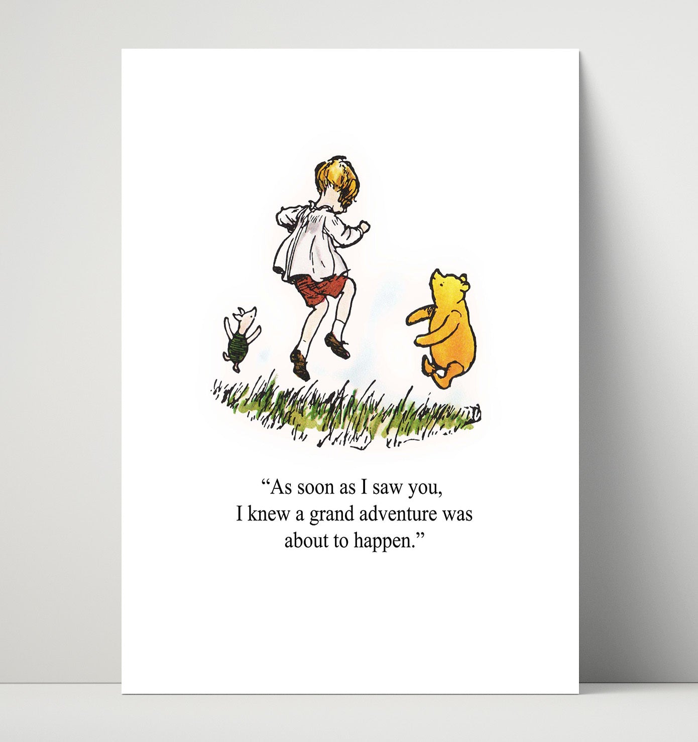 Winnie The Pooh Christopher Robin and Pooh Grand Adventure Scene Print 16x20 Unframed Print Winnie-the-Pooh wall art print – Winnie the Pooh decor