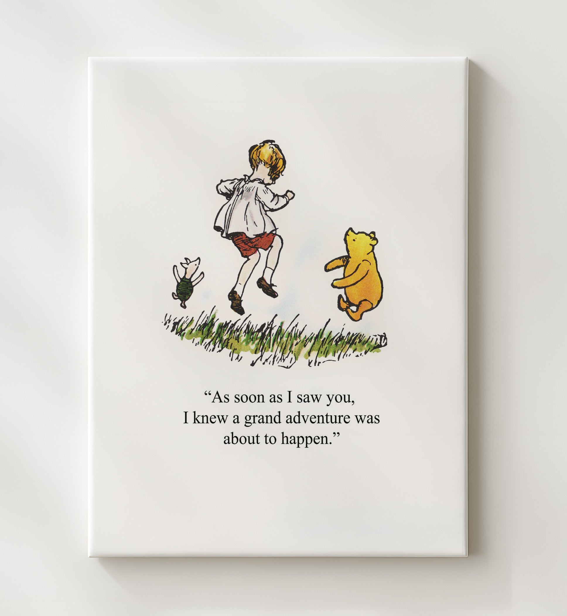 Winnie The Pooh Christopher Robin and Pooh Grand Adventure Scene Print 20x24 Canvas Winnie-the-Pooh wall art print – Winnie the Pooh decor
